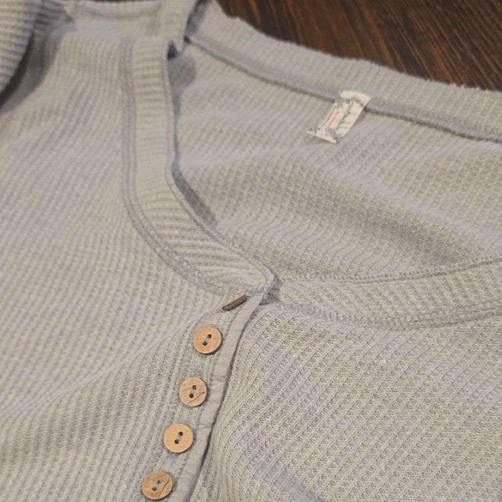 Free People Intimately Gray Ribbed Button-Up Bodysuit - Picture 2 of 4